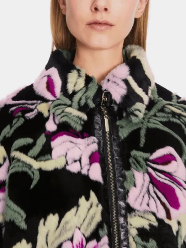 Marc Cain Collections Coats And Jackets | Faux Fur Edit^Fun Fur Floral Jacket XC 12.05 W38 COL 900