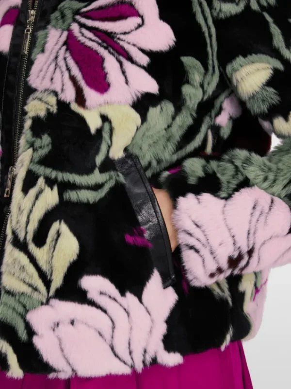 Marc Cain Collections Coats And Jackets | Faux Fur Edit^Fun Fur Floral Jacket XC 12.05 W38 COL 900