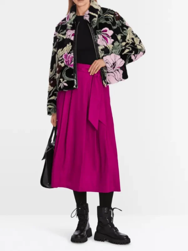 Marc Cain Collections Coats And Jackets | Faux Fur Edit^Fun Fur Floral Jacket XC 12.05 W38 COL 900