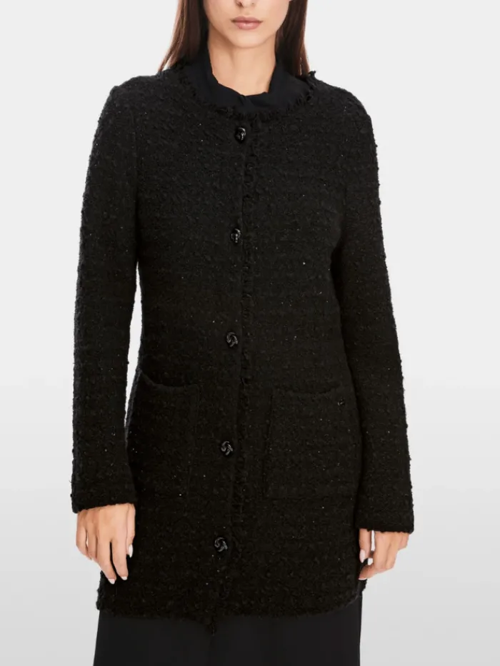 marc_cain_collections_lon_1.webp Marc Cain Collections Coats And Jackets | Luxury Gifts^Long Cardigan In Black XC 39.09 M24 Col 900