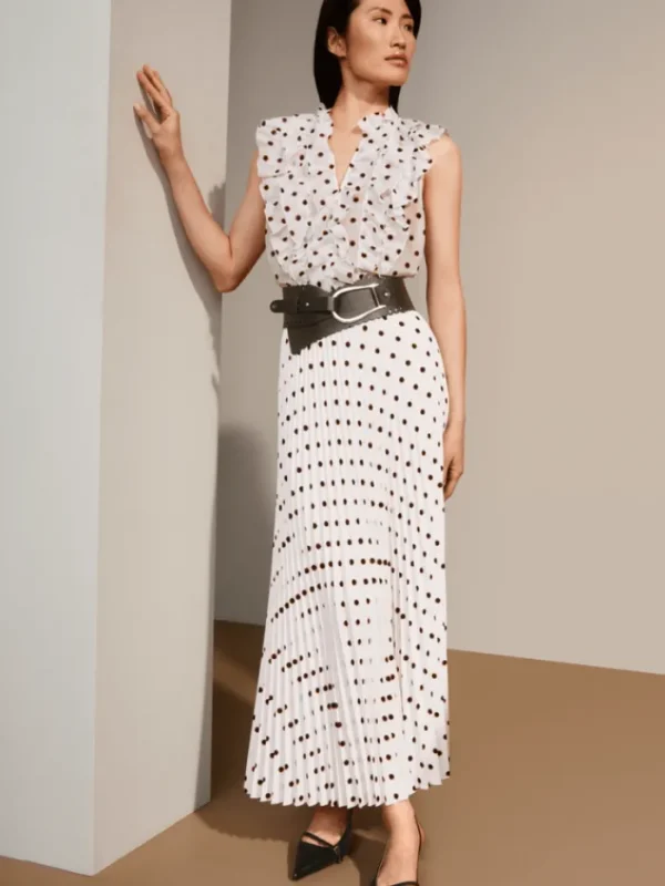 Marc Cain Collections Gifts Under £250^Maxi Pleated Skirt With Polka Dot Print YC 71.15