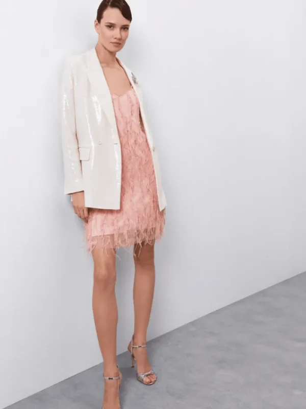 Marc Cain Collections Dresses | Party Wear^Mini Dress With Feather Appliqué WC 21.64 W87 Co