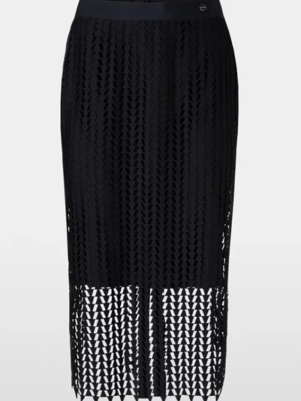 Marc Cain Collections Gifts Under £100^Openwork Midi Skirt In Midnight Blue XC 71.10 W3