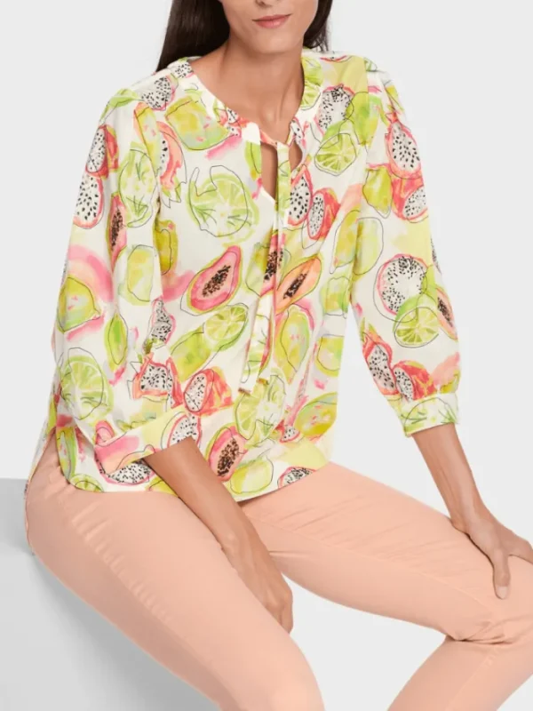 Marc Cain Collections Tops | Gifts Under £100^Pale Lemon Printed Blouse WC 51.26 W27 COL 420