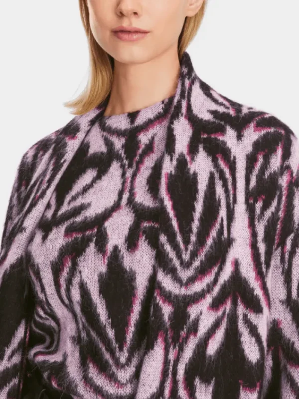 Marc Cain Collections Coats And Jackets | Luxury Gifts^Patterned Coat in Purple XC 11.03 M21 Col 250