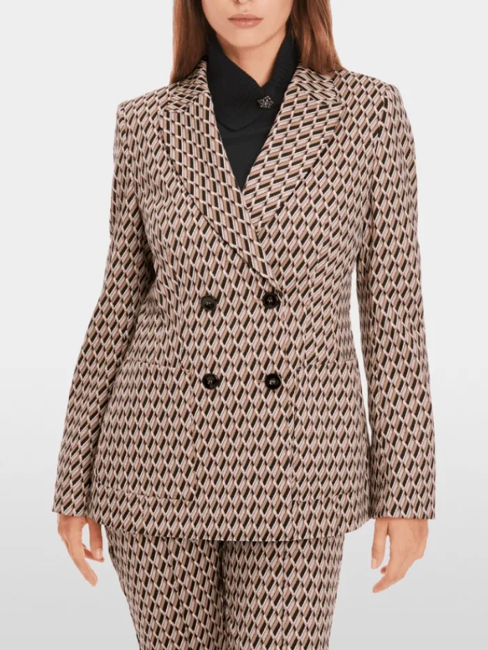 marc_cain_collections_pat_3.webp Marc Cain Collections Coats And Jackets | Gifts Under £250^Patterned Knit Double Breasted Blazer XC 34.27 J