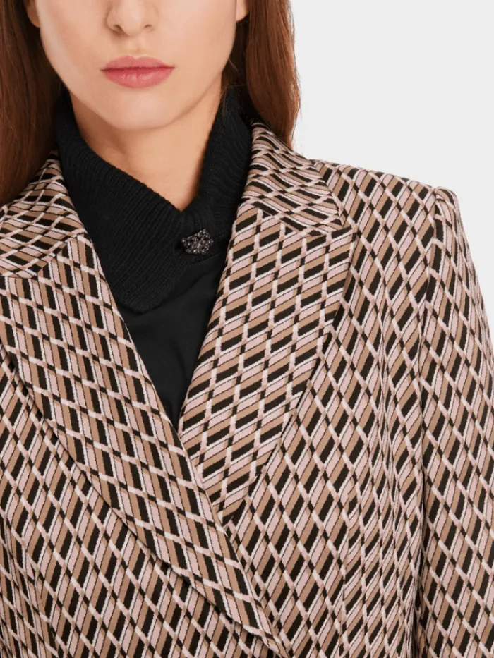 marc_cain_collections_pat_5.webp Marc Cain Collections Coats And Jackets | Gifts Under £250^Patterned Knit Double Breasted Blazer XC 34.27 J