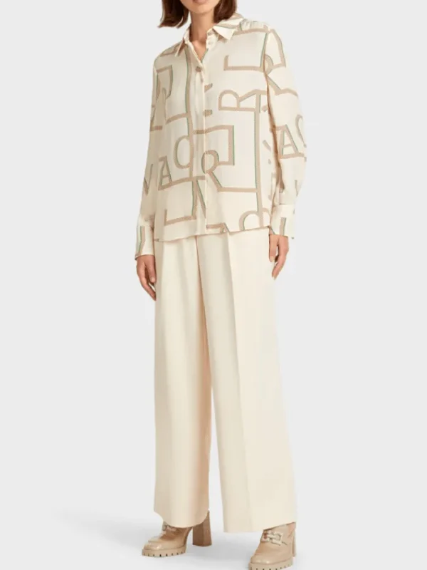 Marc Cain Collections Tops | Gifts Under £100^Printed Cream Blouse UC 51.20 W38 COL 131