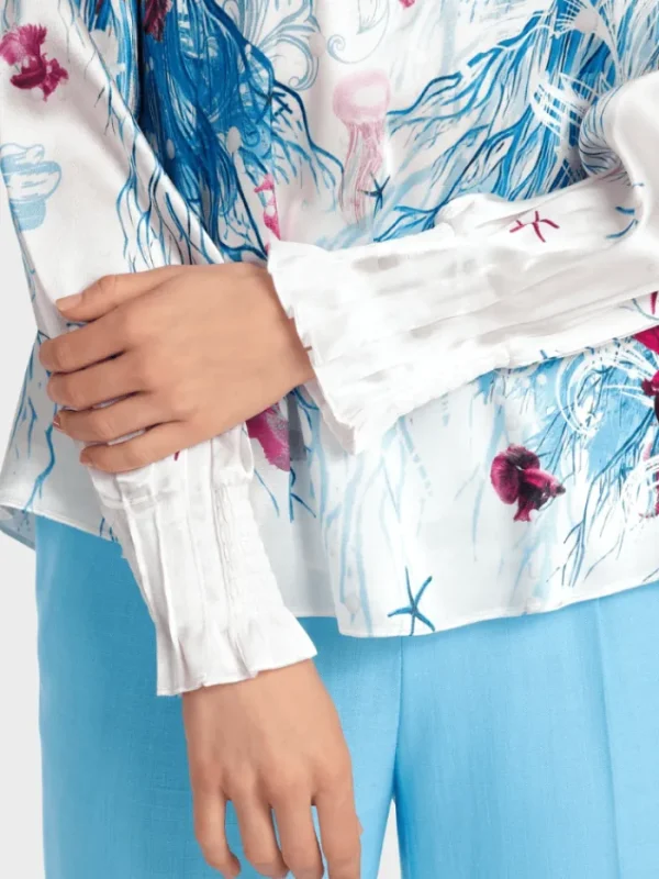Marc Cain Collections Tops | Gifts Under £250^Printed Blouse In Light Azure Design WC 51.47 W8