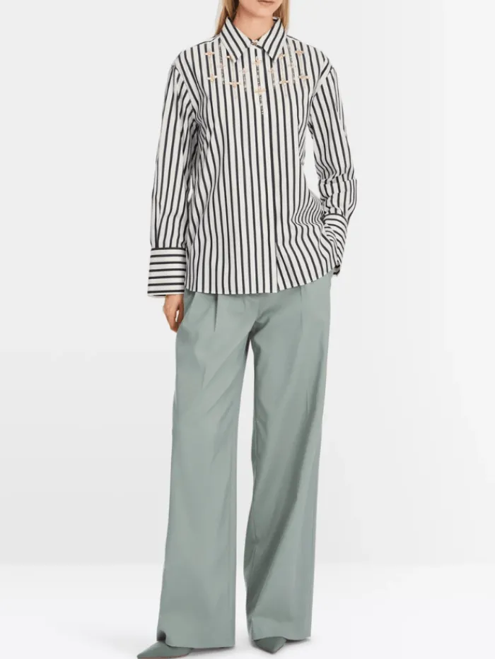 marc_cain_collections_str_2-1.webp Marc Cain Collections Tops | Gifts Under £250^Striped Blouse With Rhinestones XC 51.13 W28 COL