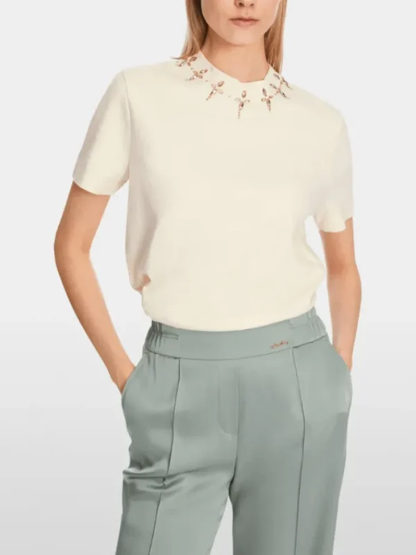 Marc Cain Collections Sweatshirts And T-Shirts | Tops^T Shirt With Rhinestone Details XC 48.16 J13 COL