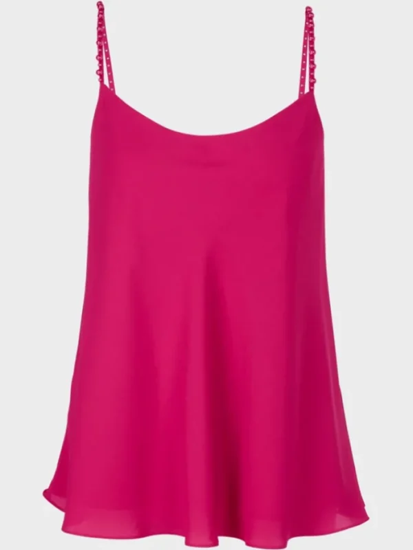 Marc Cain Collections Tops | Sweatshirts And T-Shirts^Top With Beaded Straps In Deep Fuchsia WC 61.27