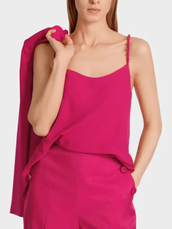 Marc Cain Collections Tops | Sweatshirts And T-Shirts^Top With Beaded Straps In Deep Fuchsia WC 61.27