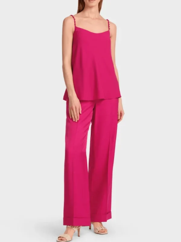 Marc Cain Collections Tops | Sweatshirts And T-Shirts^Top With Beaded Straps In Deep Fuchsia WC 61.27