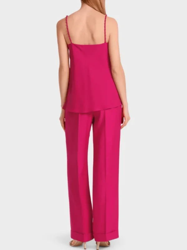 Marc Cain Collections Tops | Sweatshirts And T-Shirts^Top With Beaded Straps In Deep Fuchsia WC 61.27