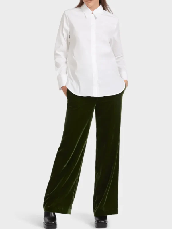 Marc Cain Collections Tops | Gifts Under £250^White Shirt Blouse With Pleated Border VC 51.43