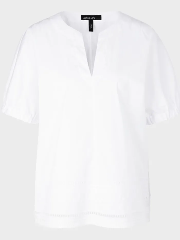 marc_cain_collections_whi_0.webp Marc Cain Collections Tops | Gifts Under £100^White Blouse With Lace Details WC 51.34 W93 COL