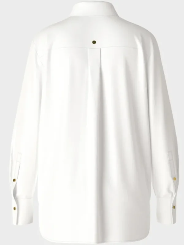 Marc Cain Collections Tops | Gifts Under £250^White Shirt Blouse With Pleated Border VC 51.43