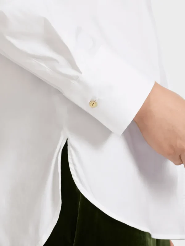 Marc Cain Collections Tops | Gifts Under £250^White Shirt Blouse With Pleated Border VC 51.43