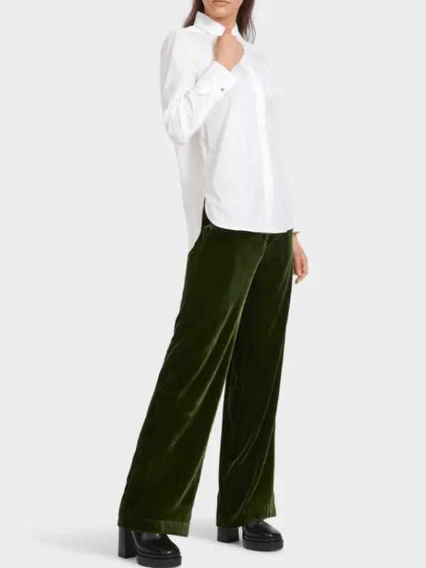 Marc Cain Collections Tops | Gifts Under £250^White Shirt Blouse With Pleated Border VC 51.43