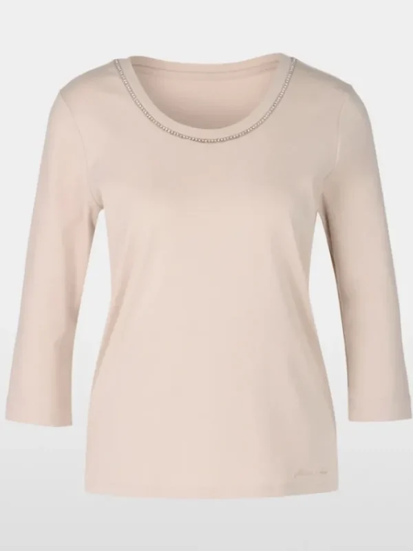 Marc Cain Collections Tops | T-Shirts^Women's T Shirt Top With Pearl Embellishment YC