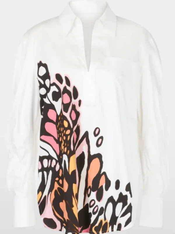 Marc Cain Collections Tops | Gifts Under £250^Women's Blouse With Placed Butterfly Print YC 51