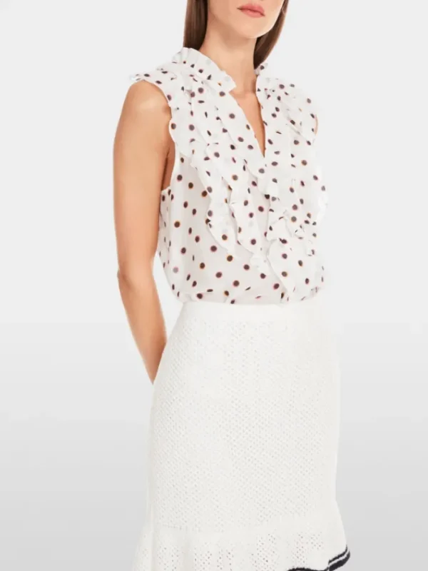 Marc Cain Collections Tops | Gifts Under £250^Women's Ruffled Blouse With Polka Dots Blouse YC