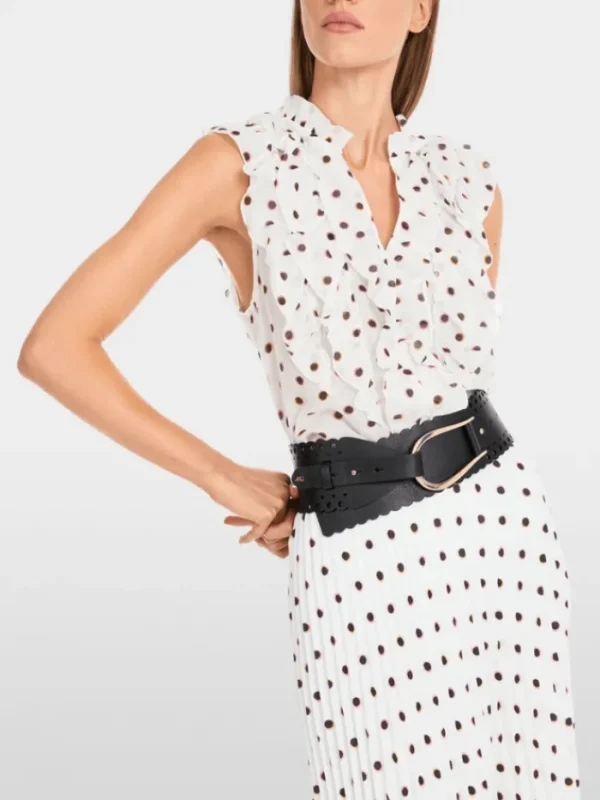 Marc Cain Collections Gifts Under £250^Women's Black Leather Belt With Perforated Patte