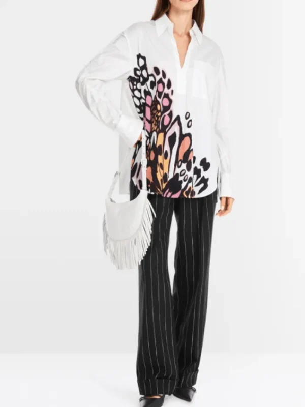 Marc Cain Collections Tops | Gifts Under £250^Women's Blouse With Placed Butterfly Print YC 51