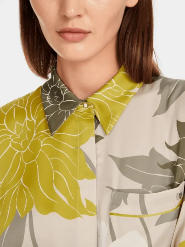 Marc Cain Collections Tops | Luxury Gifts^Women's Blouse With Floral Pattern YC 51.01 W12