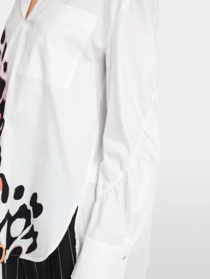 marc_cain_collections_wom_4-16.webp Marc Cain Collections Tops | Gifts Under £250^Women's Blouse With Placed Butterfly Print YC 51