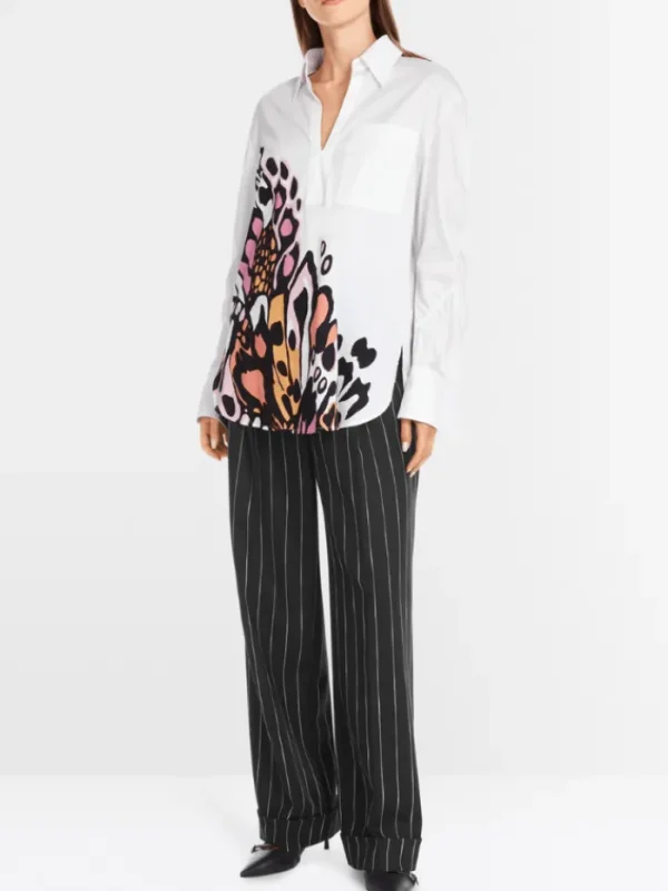 Marc Cain Collections Tops | Gifts Under £250^Women's Blouse With Placed Butterfly Print YC 51