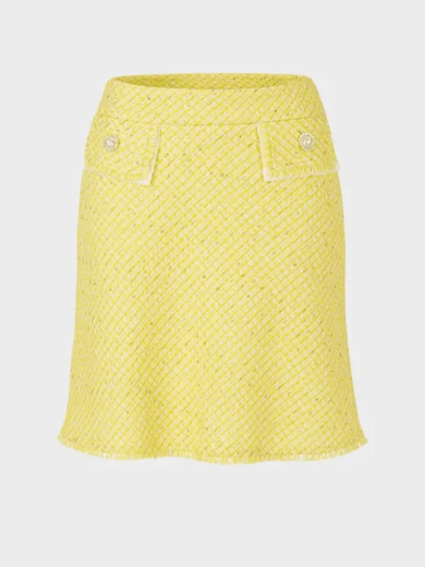 Marc Cain Collections Skirts | Gifts Under £50^Yellow Tweed Skirt UC 71.20 W07 COL 427