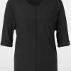 Marc Cain Essentials Tops | Gifts Under £250^Women's Material Mix Top In Black +E 55.01 J29 90