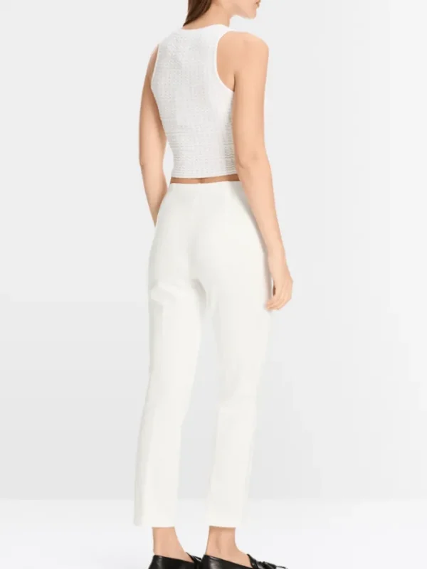 Marc Cain Essentials Tops | Trousers^Women's Stretch Trousers With Cord Piping In Off