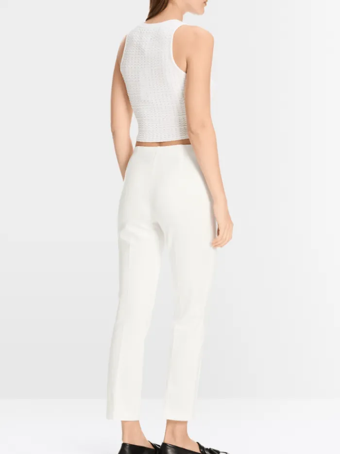 marc_cain_essentials_wome_2.webp Marc Cain Essentials Tops | Trousers^Women's Stretch Trousers With Cord Piping In Off