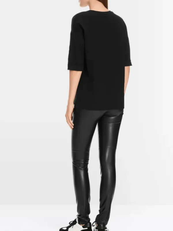 Marc Cain Essentials Tops | Gifts Under £250^Women's Material Mix Top In Black +E 55.01 J29 90