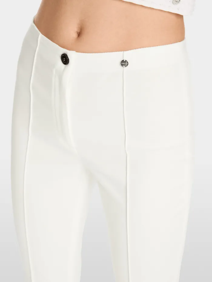 marc_cain_essentials_wome_3.webp Marc Cain Essentials Tops | Trousers^Women's Stretch Trousers With Cord Piping In Off