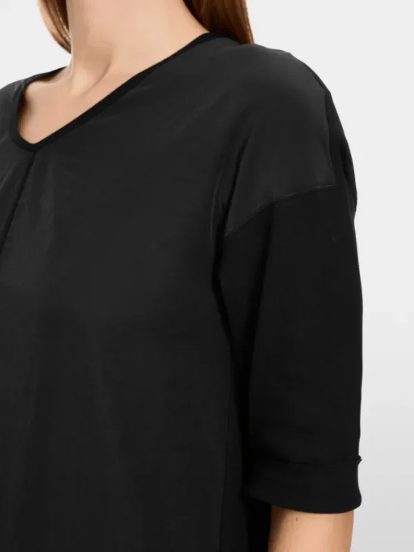 Marc Cain Essentials Tops | Gifts Under £250^Women's Material Mix Top In Black +E 55.01 J29 90