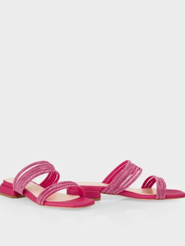 Marc Cain Party Wear | Footwear^Fuchsia Flat Mules With Glitter Straps WB SG.09 Z08 COL 267