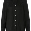 Marc Cain Glam Party Wear | Tops^Black Blouse With Diamante Buttons XG 51.09 W13 COL 900