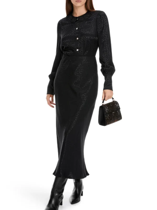 Marc Cain Glam Party Wear | Tops^Black Blouse With Diamante Buttons XG 51.09 W13 COL 900