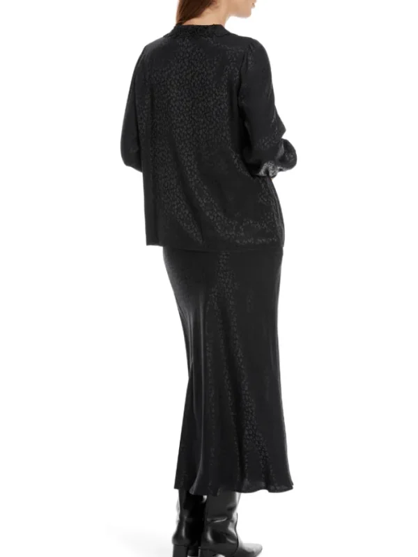 Marc Cain Glam Party Wear | Tops^Black Blouse With Diamante Buttons XG 51.09 W13 COL 900