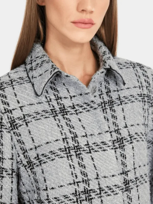 Marc Cain Glam Coats And Jackets | Party Wear^Check Jacket With Lurex Details YG 31.01 W11 COL 801