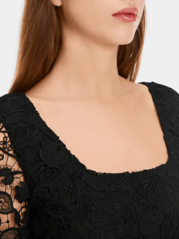 Marc Cain Glam Dresses | Party Wear^Elegant Guipure Lace Dress In Black XG 21.10 W12 COL 90