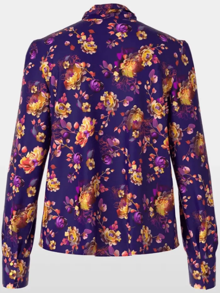 marc_cain_glam_flared_blo_2.webp Marc Cain Glam Tops | Gifts Under £100^Flared Blouse With Floral Print XG 51.01 W07 COL 748