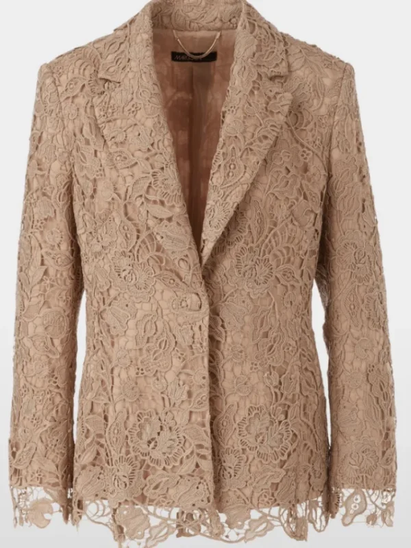 Marc Cain Glam Coats And Jackets | Party Wear^Guipure Lace Blazer In Shiny Sand XG 34.04 W12 COL 625