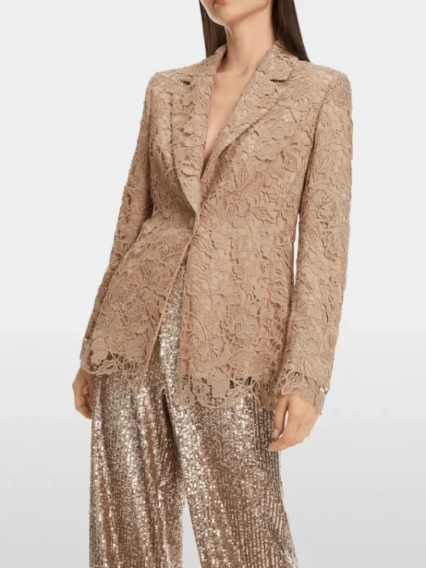 Marc Cain Glam Coats And Jackets | Party Wear^Guipure Lace Blazer In Shiny Sand XG 34.04 W12 COL 625