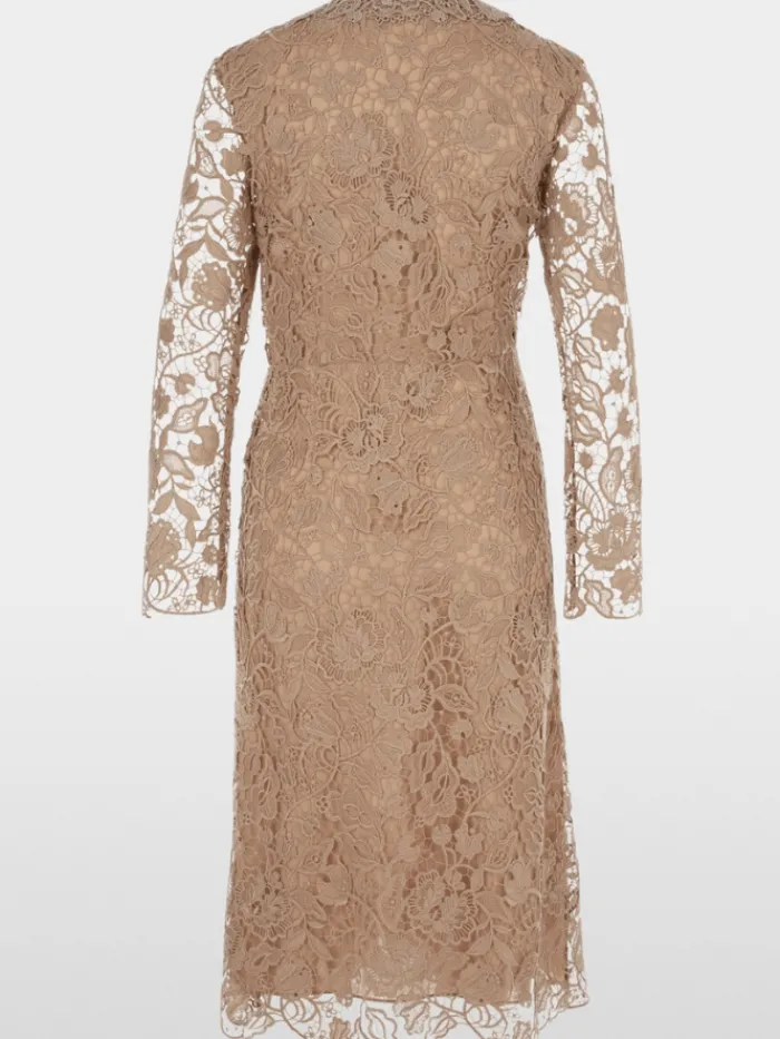 marc_cain_glam_guipure_la_1-2.webp Marc Cain Glam Dresses | Party Wear^Guipure Lace Dress In Shiny Sand XG 21.11 W12 COL 625