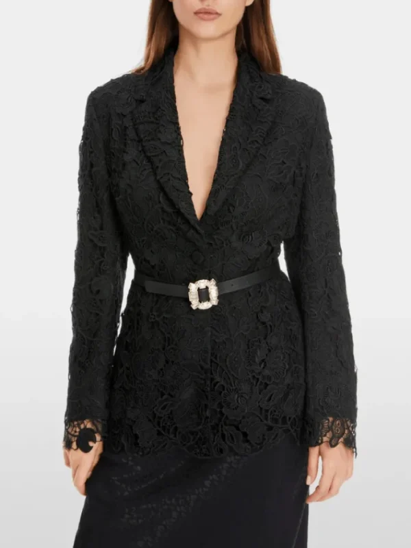 Marc Cain Glam Coats And Jackets | Party Wear^Guipure Lace Blazer In Black XG 34.04 W12 COL 900